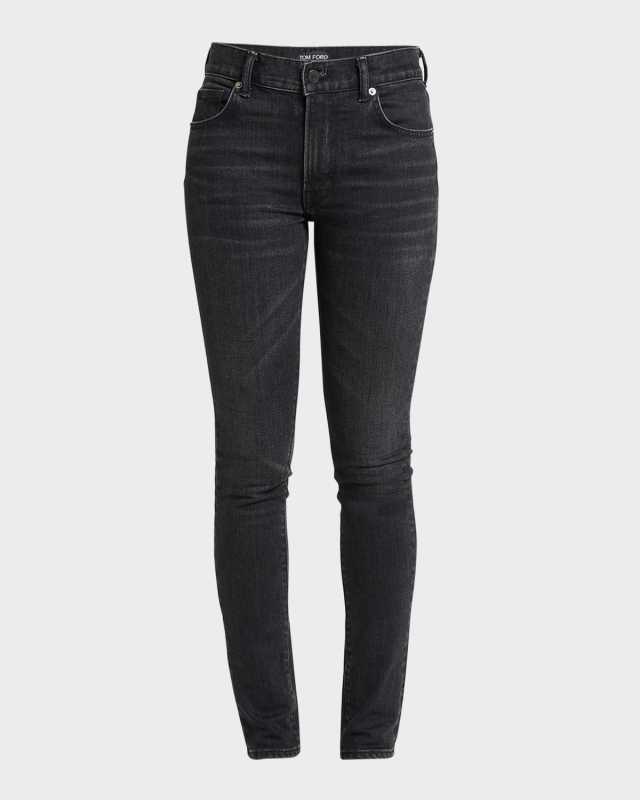 Mid-Rise Skinny-Leg Stretch Denim Pants