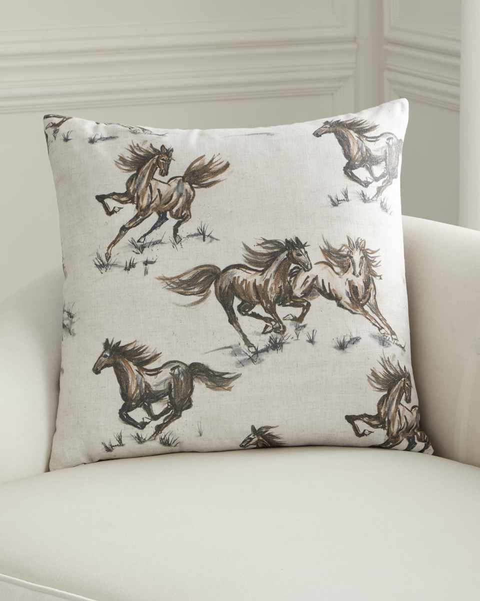 Nokota Horse-Print Pillow,