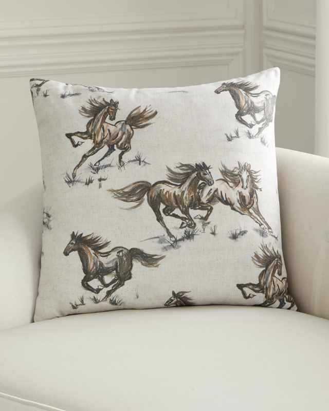 Nokota Horse-Print Pillow,