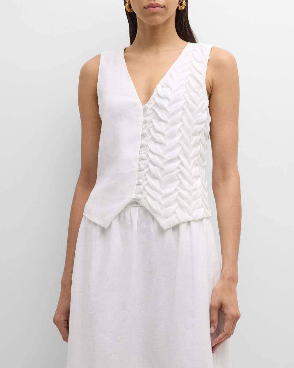 Nemesis Smocked Button-Down Vest