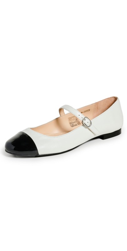 Alohas Musa Bicolor Ballet Flats Black Cream