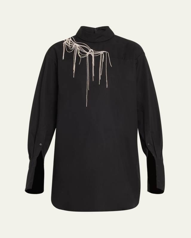 Corso Embellished Oversize Cotton Shirt
