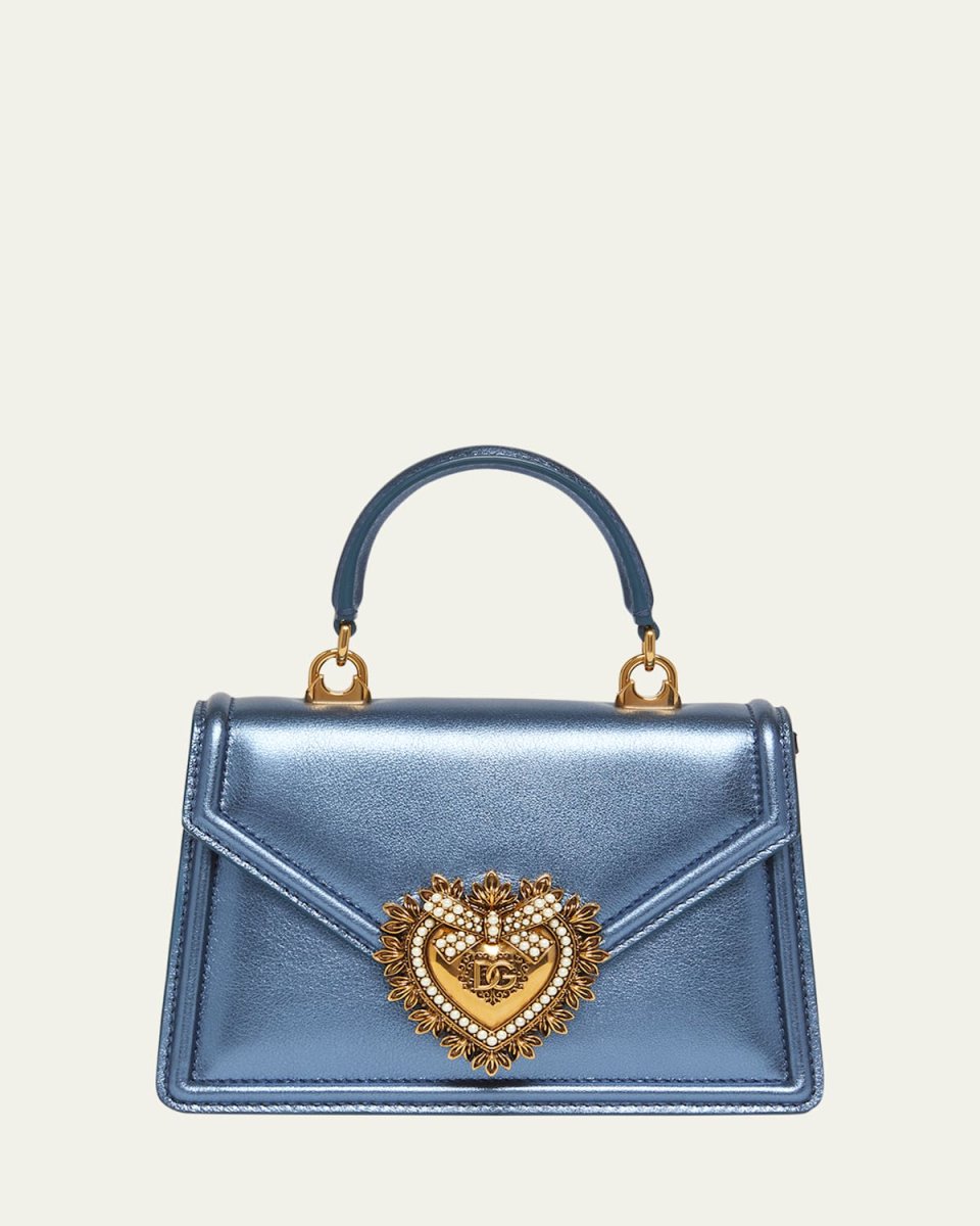 Devotion Mini Metallic Leather Top-Handle Bag