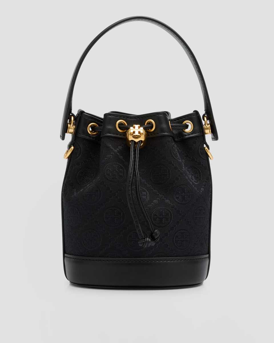 T Monogram Mini Canvas Bucket Bag