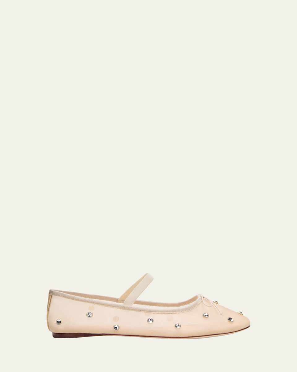 Leonie Crystal Mesh Ballerina Flats