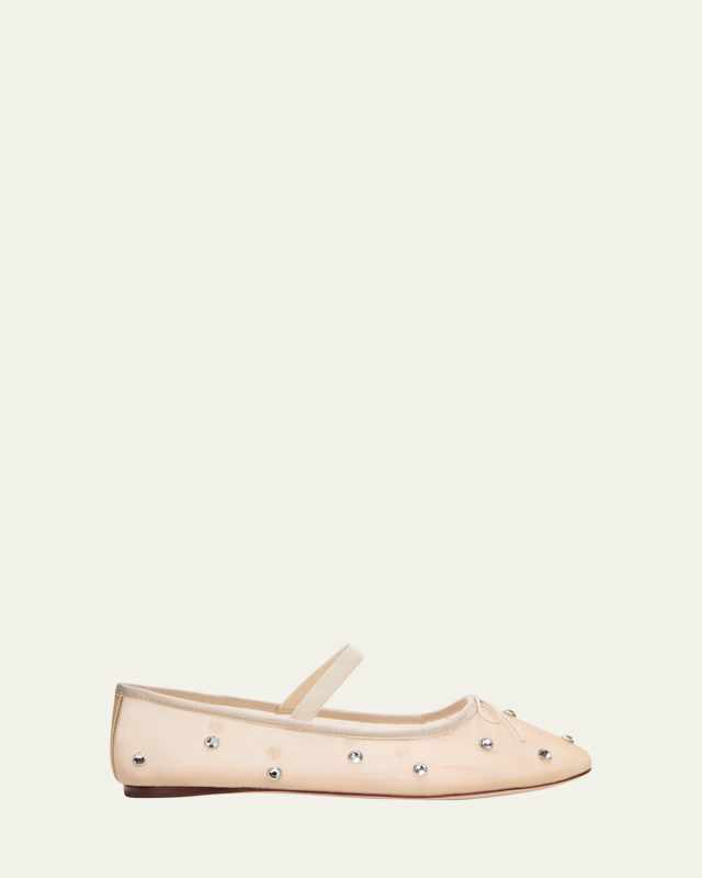 Leonie Crystal Mesh Ballerina Flats