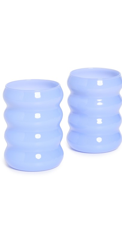 Sophie Lou Jacobsen Opaque Ripple Cup (Set of Two) Cornflower