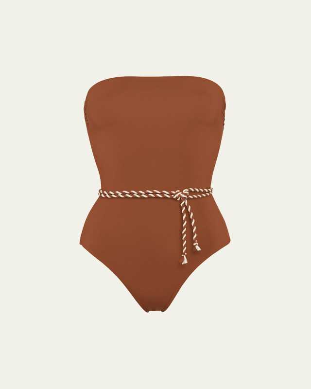 Majorette Belted Strapless One-Piece Swimsuit