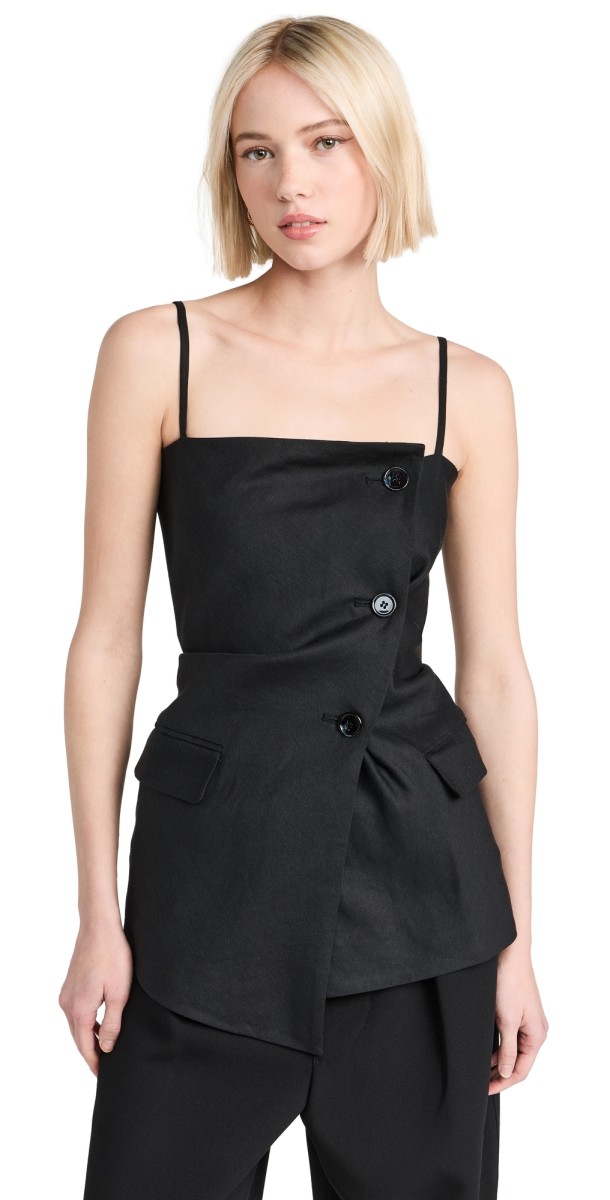 Acne Studios Shoulder Strap Top Black