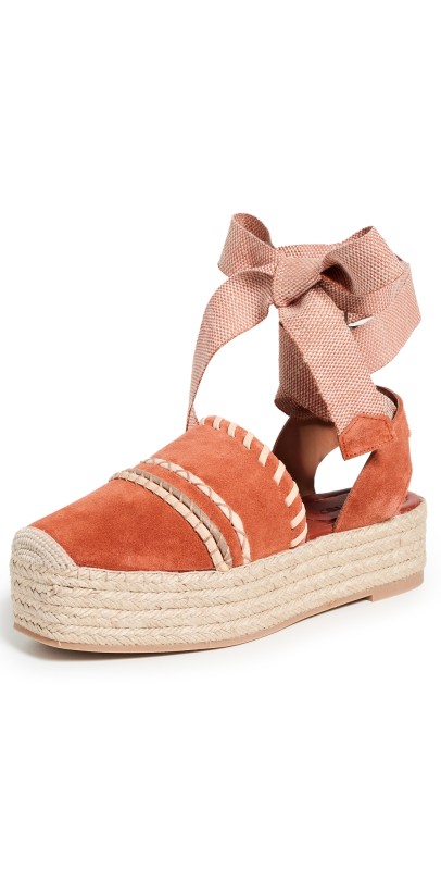 Ulla Johnson Stitch Detail Espadrilles Dark Orange