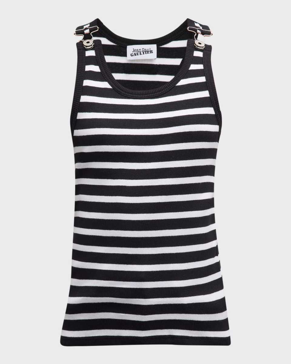 Ribbed Stripe Mariniere Tank Top