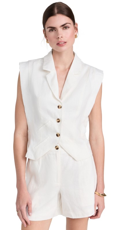 HEVRON Nina Vest White