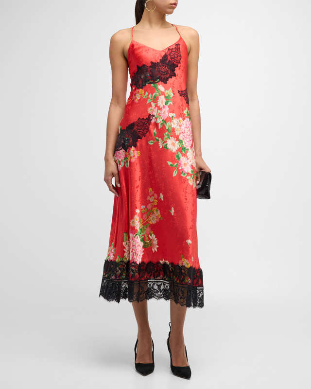 Superbe Floral Lace Slip Dress