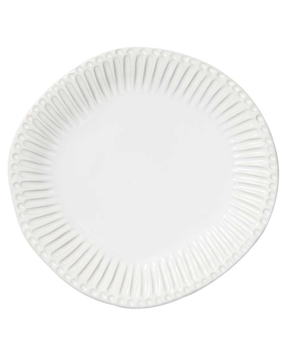 Incanto Stone Stripe Dinner Plate, White