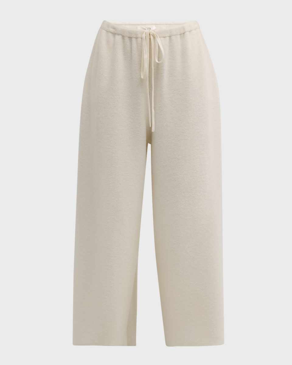 Geordie Cashmere Towelling Wide-Leg Pull-On Pants