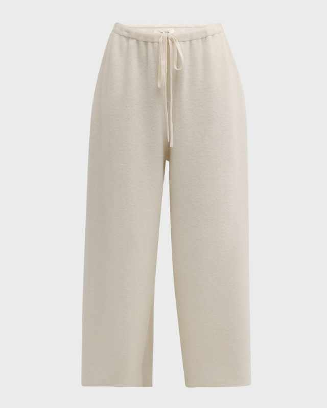 Geordie Cashmere Towelling Wide-Leg Pull-On Pants