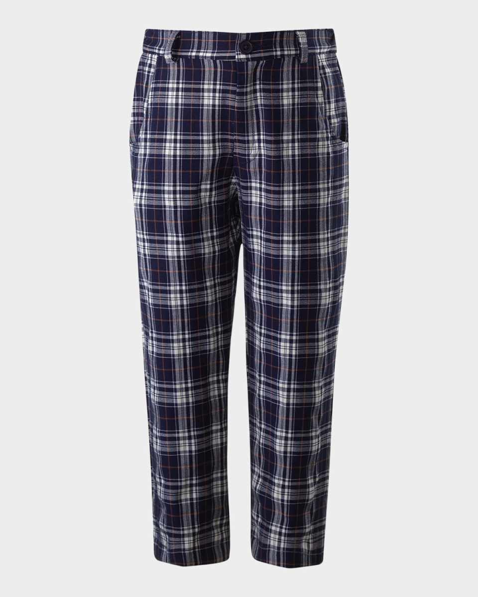Boy's Check-Print Twill Trousers, Size 2-10