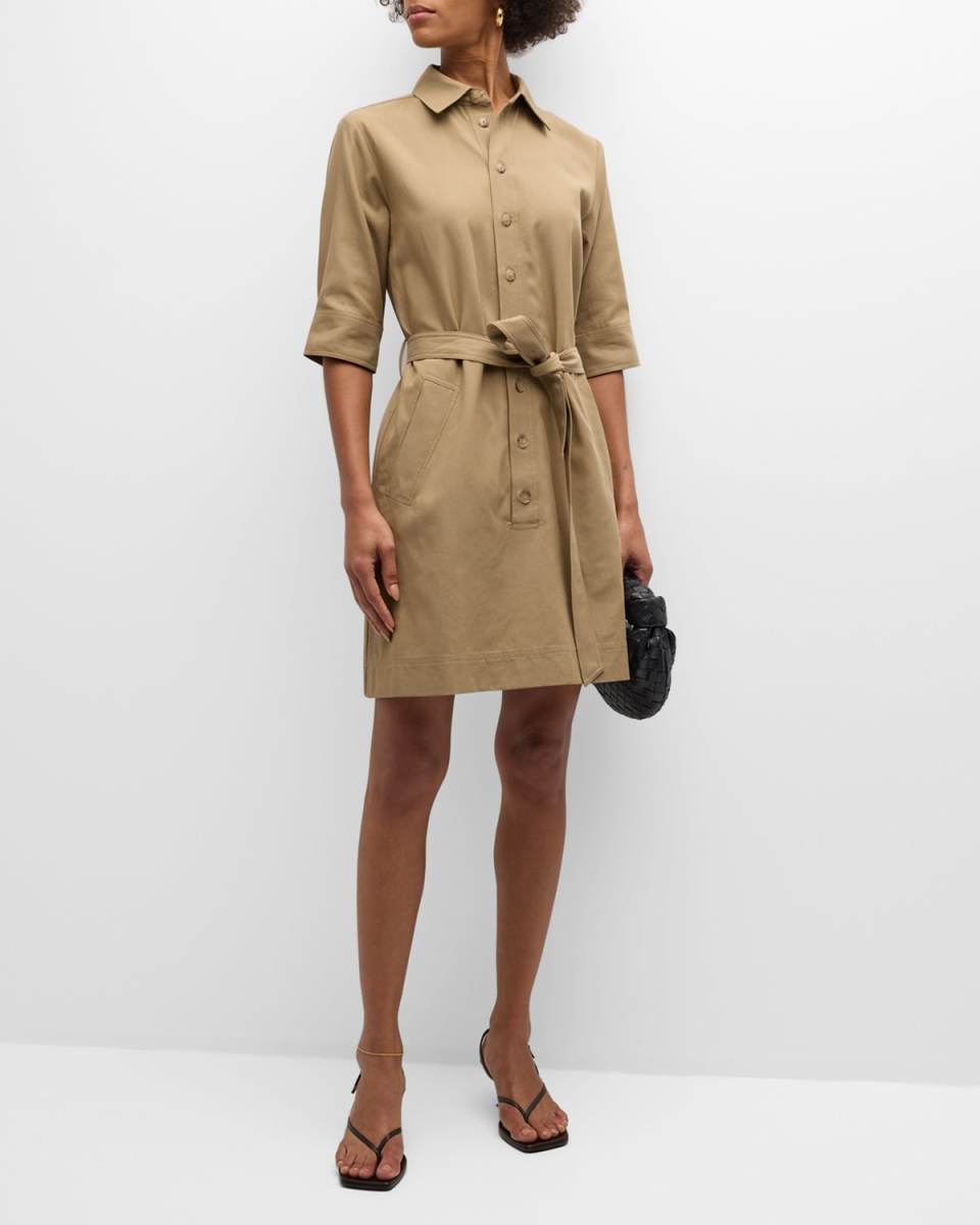 Belted Trench Mini Shirtdress