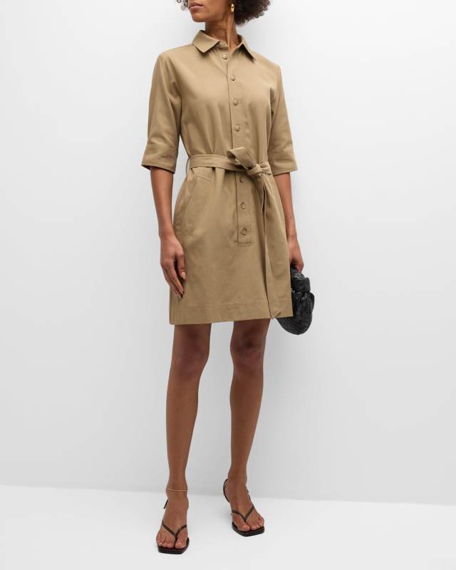 Belted Trench Mini Shirtdress
