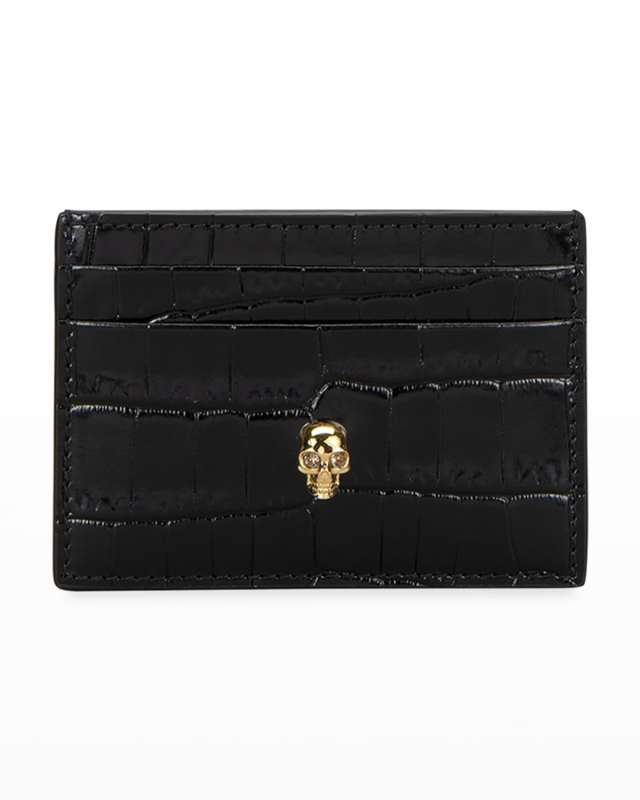Skull Mock-Croc Card Case
