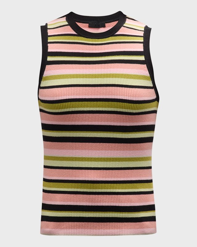 Multi-Yarn Cotton Stripe Tank Top