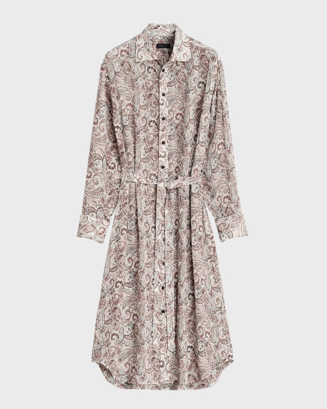Leona Sheer Paisley Midi Shirtdress