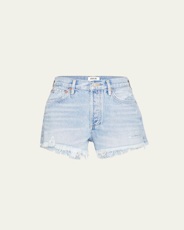 Parker Vintage Frayed-Hem Denim Shorts