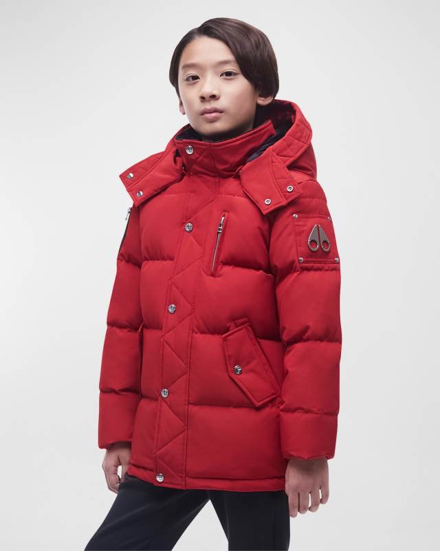 Kid's Water-Resistant Detachable Hooded Coat, Size XXS-XL