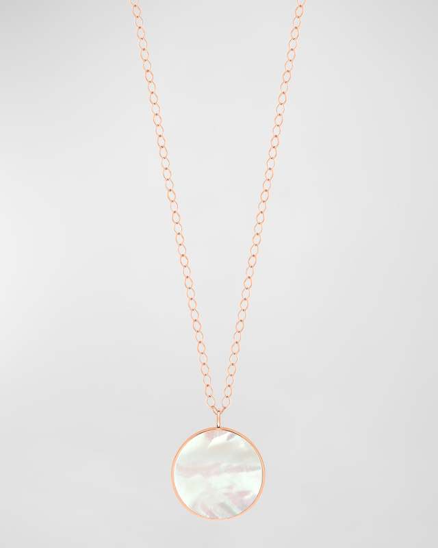 Maria Mother-of-Pearl Disc on Chain Necklace