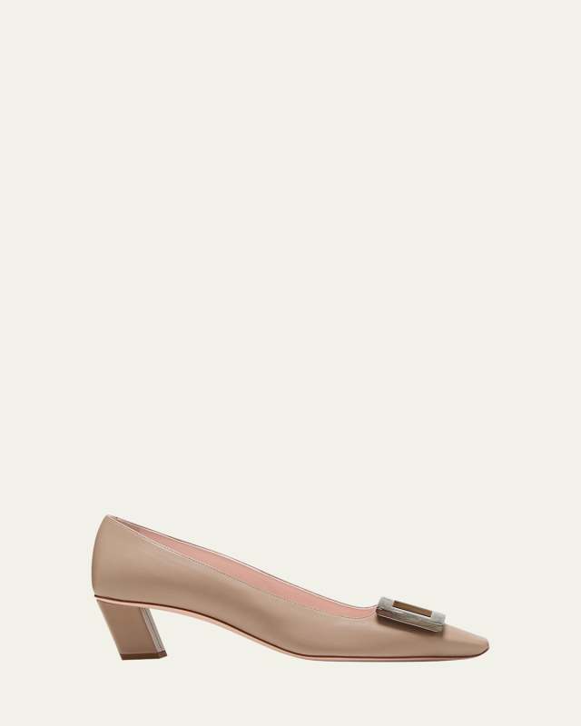 Belle Vivier Leather Buckle Pumps