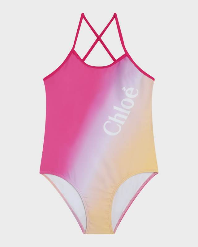 Girl's Tie-Dye One-Piece Swimsuit, Size 6-12