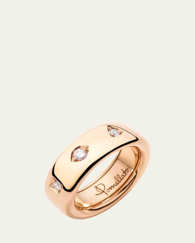 Iconica 18K Rose Gold Small Fancy Set Diamond Band Ring