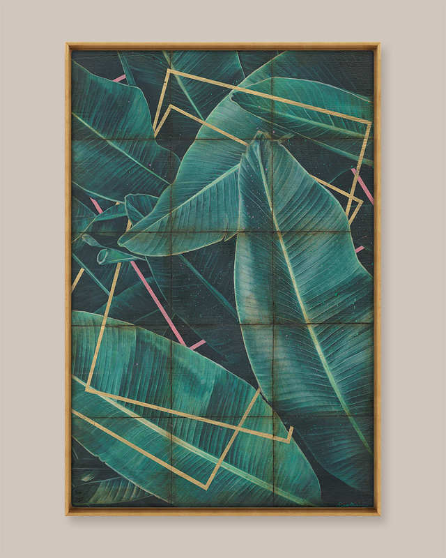 "Botanical Metallic 1" Digital Art Print on Canvas by Sarah Atkinson