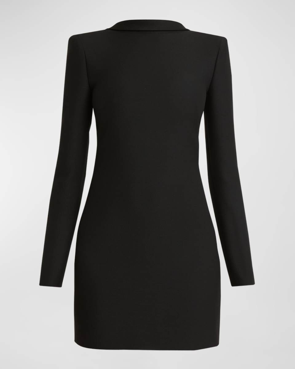 Strong-Shoulder Bow Backless Mini Dress