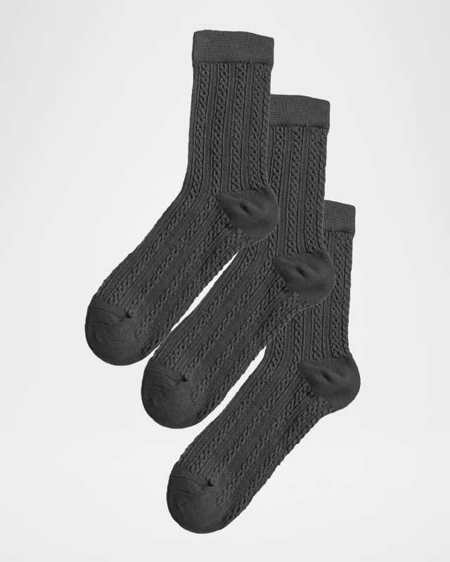 Multi-Woven Texture Crew Socks 3-Pack