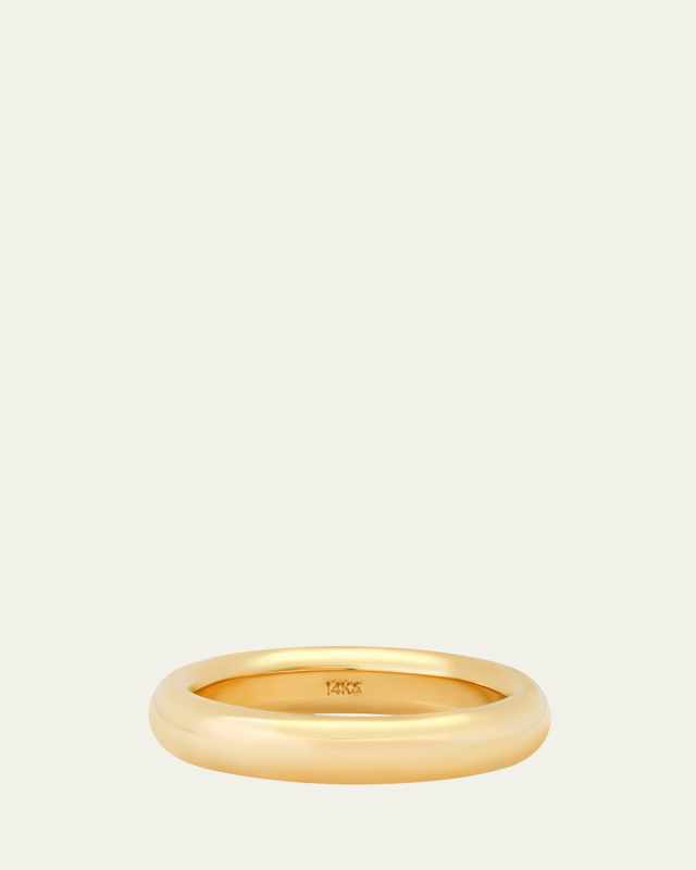 14K Yellow Gold Wide Layering Band Ring