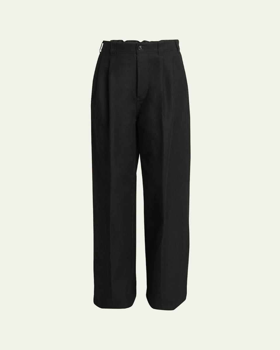 Pleated Straight Leg Pants