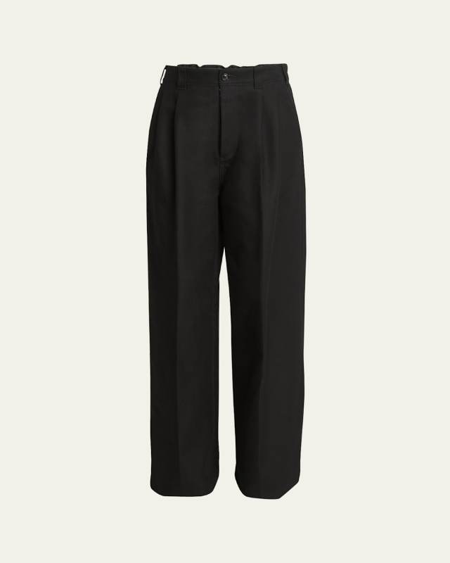 Pleated Straight Leg Pants