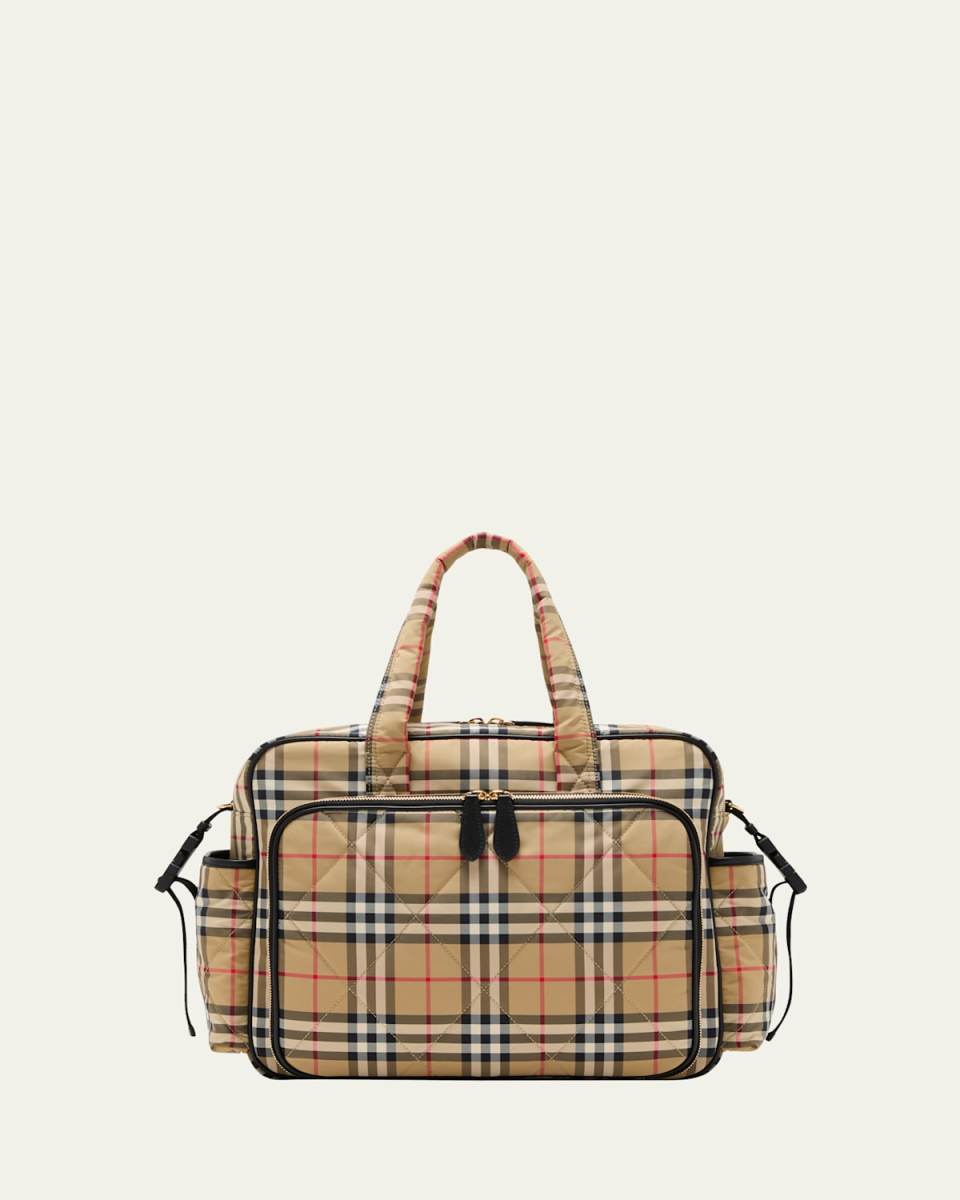 Check-Print Diaper Bag W/ Changing Mat