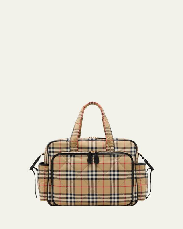 Check-Print Diaper Bag W/ Changing Mat