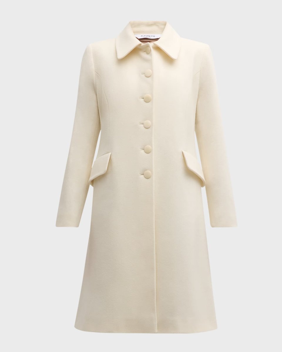 Nell Single-Breasted Wool Princess Coat