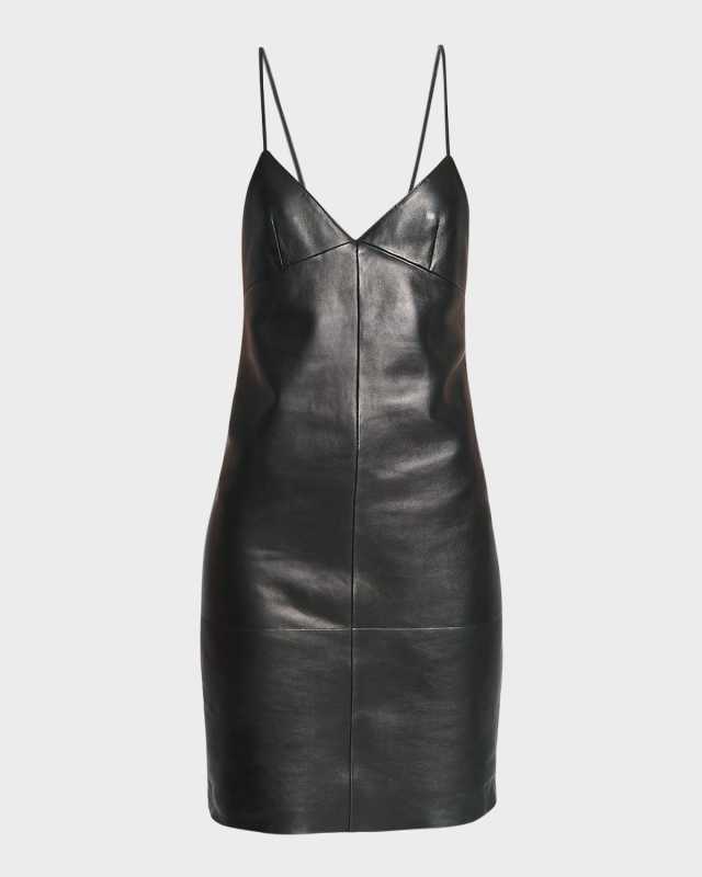 Sleeveless Leather Backless Dress