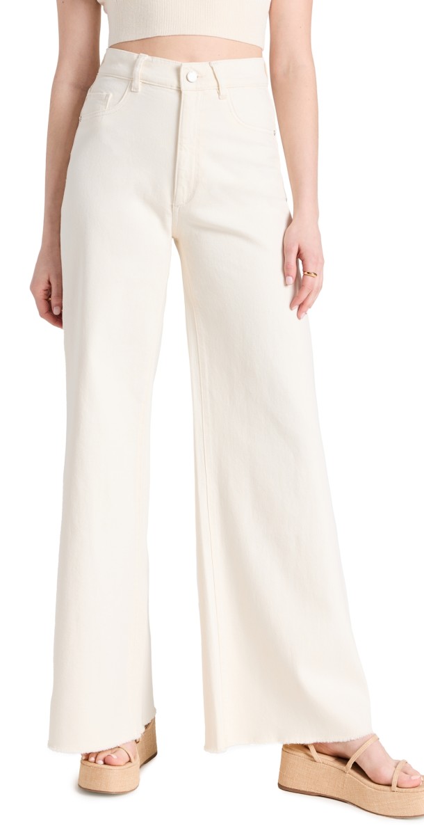 DL1961 Hepburn Wide Leg Jeans Ecru