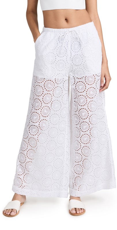Sea Maeve Eyelet Drawstring Pants White