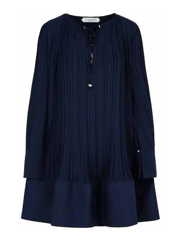 Lanvin Robe Au Genou - Bleu Foncé