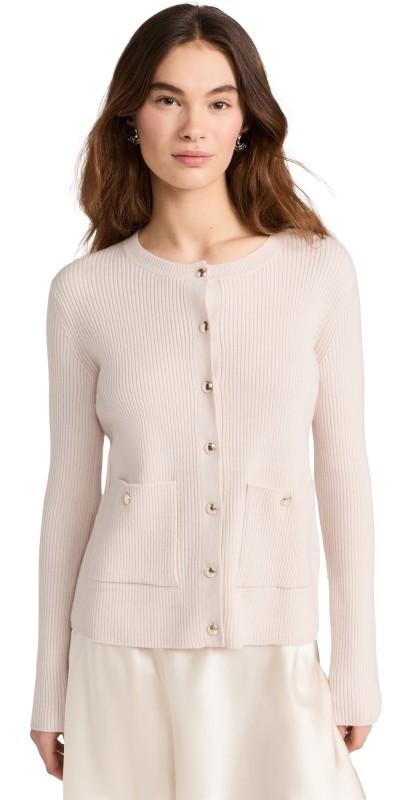 Sablyn Lake Rib Knit Cashmere Cardigan Lunar