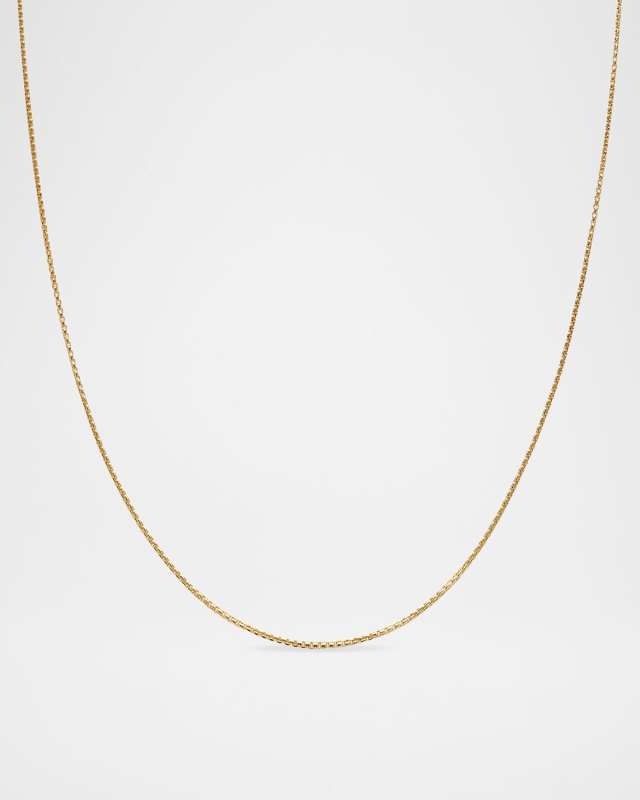 Box Chain Necklace in 18K Yellow Gold, 1.25mm