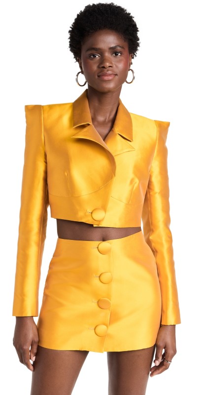 Aliette Cropped Blazer Saffron