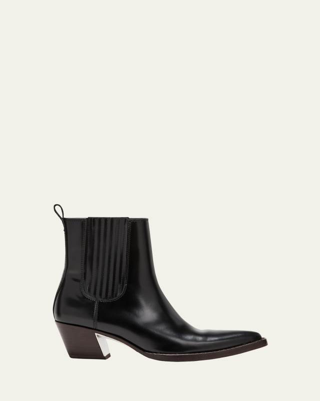Downtown Leather Western Chelsea Booties