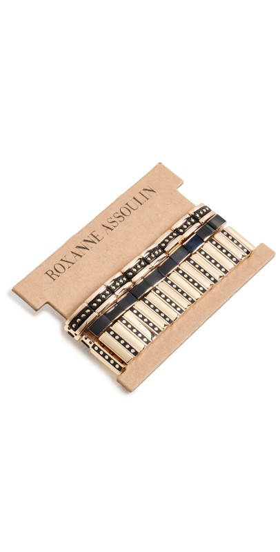 Roxanne Assoulin Bracelet Set of 3 Black/Gold